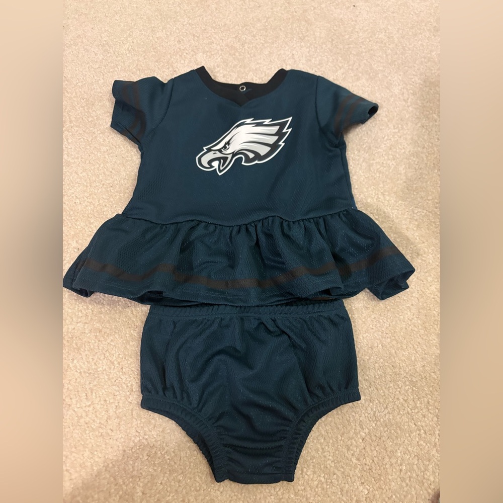Gerber Infant NFL Team Apparel peplum jersey top with matching bloomers